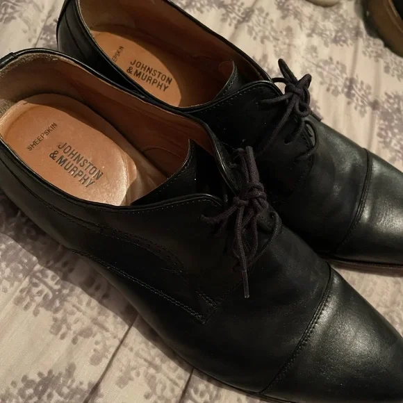 Black Johnston & Murphy dress shoes sz 13 Johnston & Murphy Large Cap Toe Lace-Up Dress Shoe  main image 3